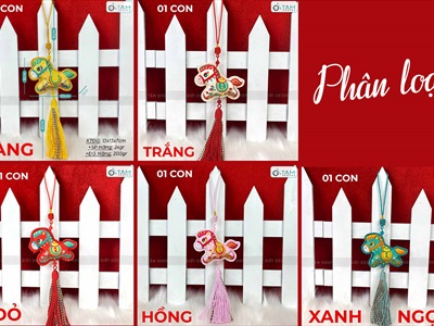 Dây treo Ngựa vải tua rua [Nhiều màu - Cao cấp] PKT-TET-12